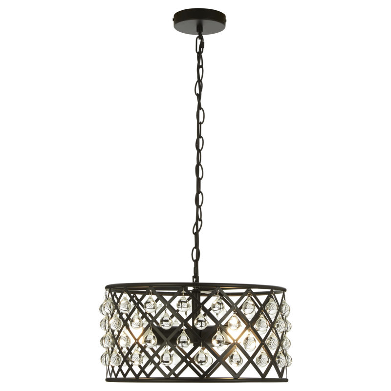 Stiles 3 - Light Black Drum Pendant