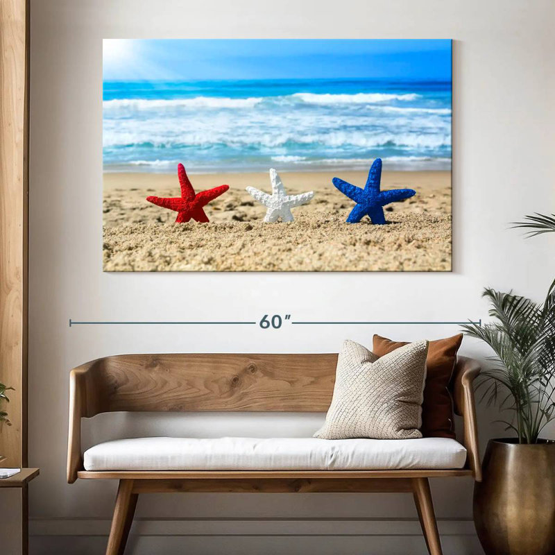 Beach patriotic starfish Aletra, H 34 po x l 51 po