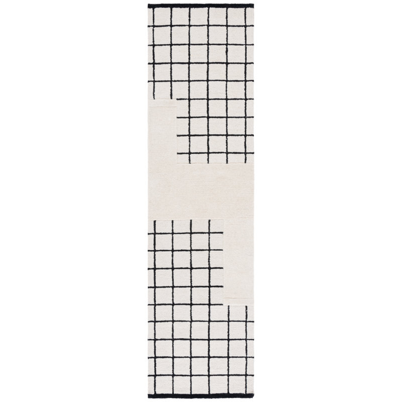 Genre 250 Hand Tufted Wool; Cotton Geometric Shapes Rug, Runner 2'3" x 9'