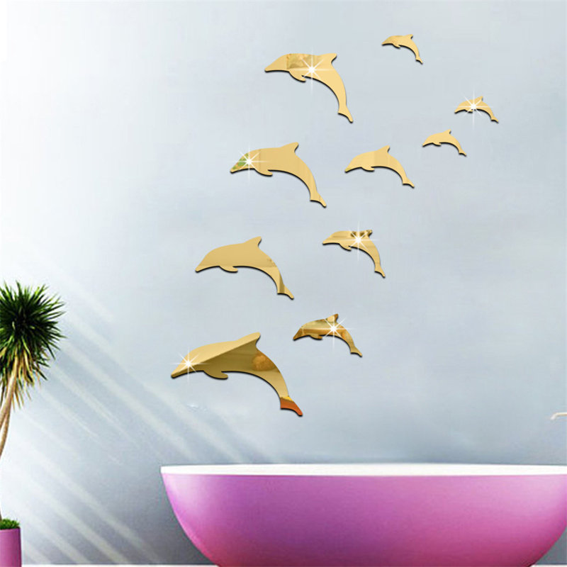 Autocollants muraux décoratifs, miroirs, autocollants amovibles