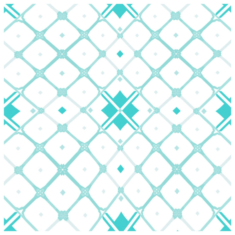 Housses de couette à motif treillis turquoise, Queen