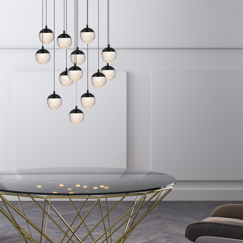 Heatherly 13 - Light Cluster Pendant, Black