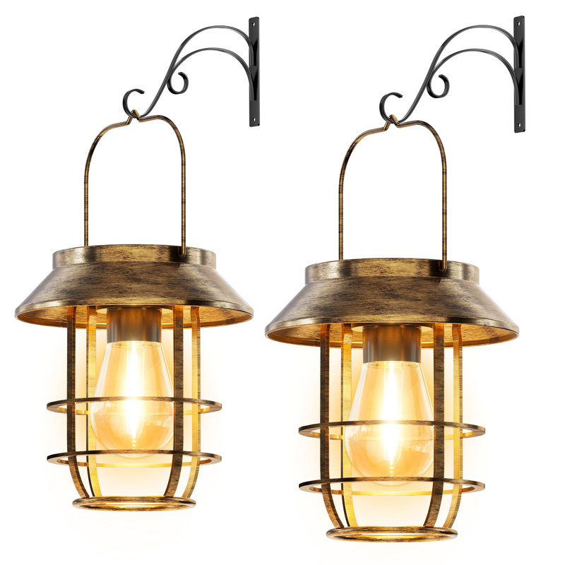 Lanternes solaires d'extérieur imperméables, luminaires suspendus lumineux améliorés pour l'extérieur avec crochets muraux, lanternes à énergie solaire, éclairage à DEL pour jardin