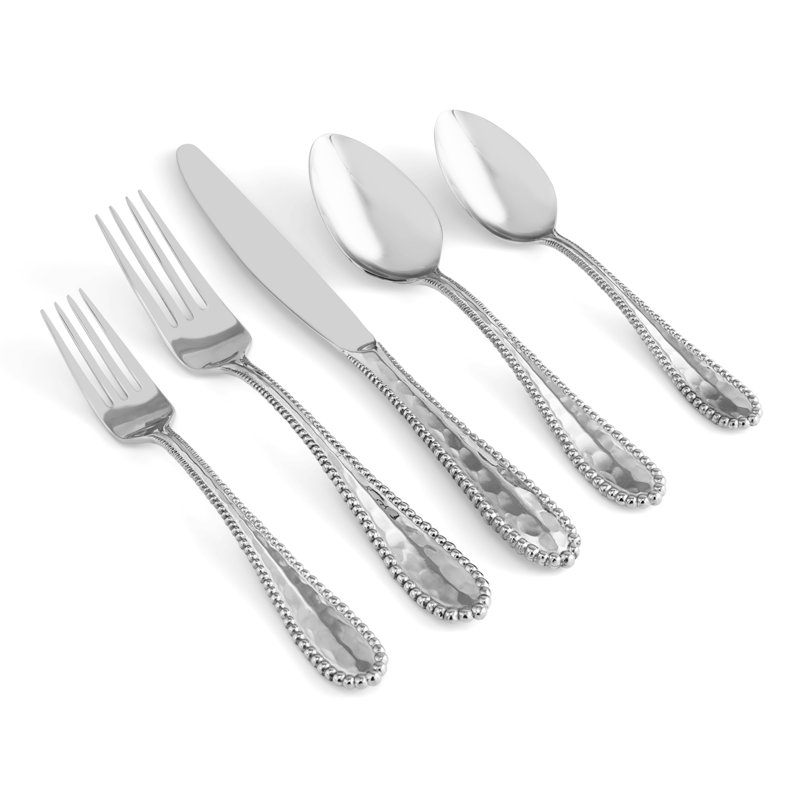 Molten 5 - Piece Stainless Steel Flatware Set - Service for 1, Silver