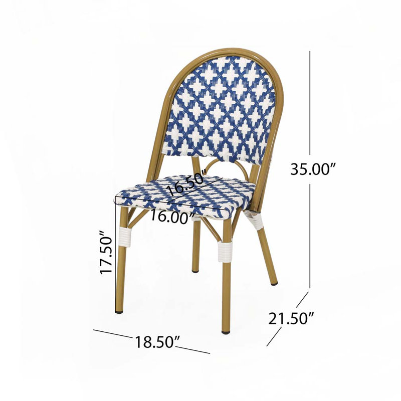 Chaise d'extérieur PE Ratten, Bleu