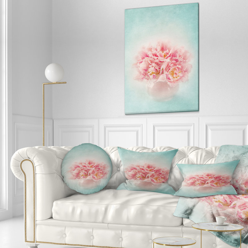 Coussin lombaire vase de tulipes florales