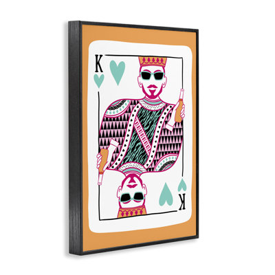 «King of Hearts & Drink», art de la giclée encadrée par JJ Design House LLC