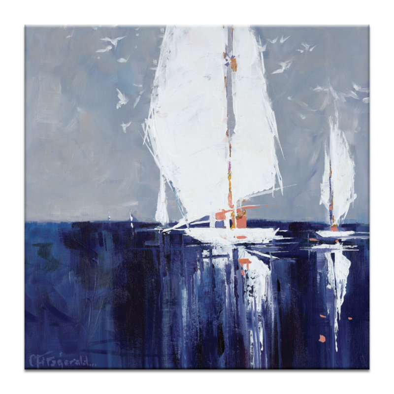 Go With The Flow by Catherine Fitzgerald - Wrapped Canvas Painting, 41cm H x 41cm W x 4cm D