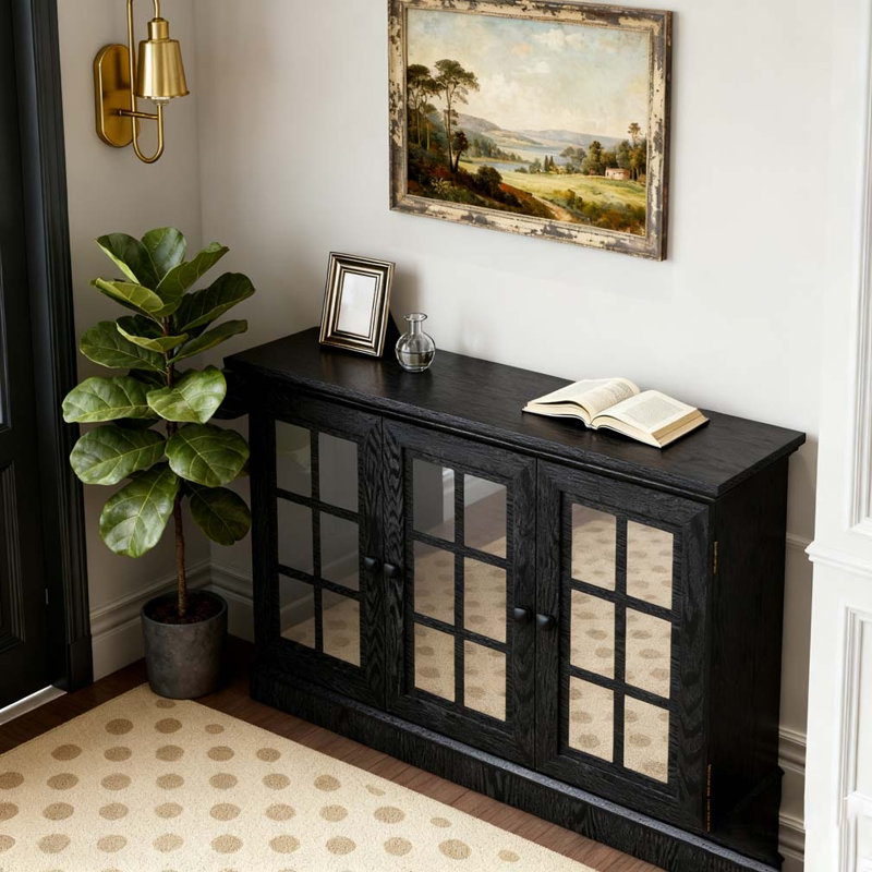 45" W Storage cabinet, Black