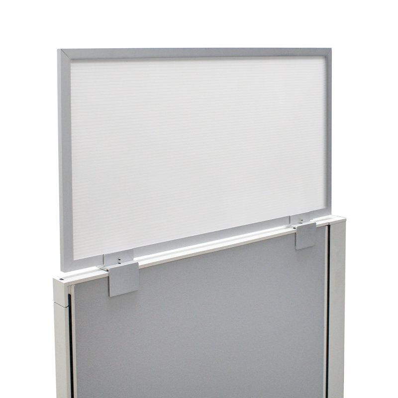 Panneau d'intimité en polycarbonate avec petit support, Aluminium, H 18 po x l 36 po x P 0,63 po, Blanc