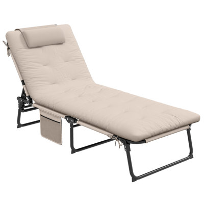 Chaise longue d'extérieur en acier Shumeka