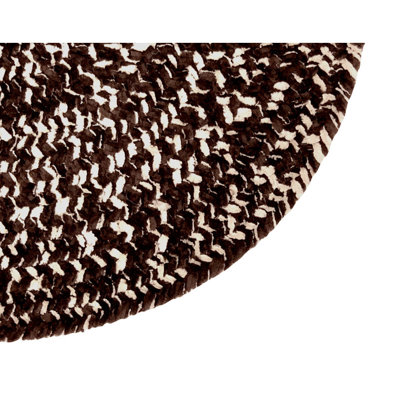 Tapis tressé en polyester Millry - colombe / châtaignier, Ovale 96 po x 120 po