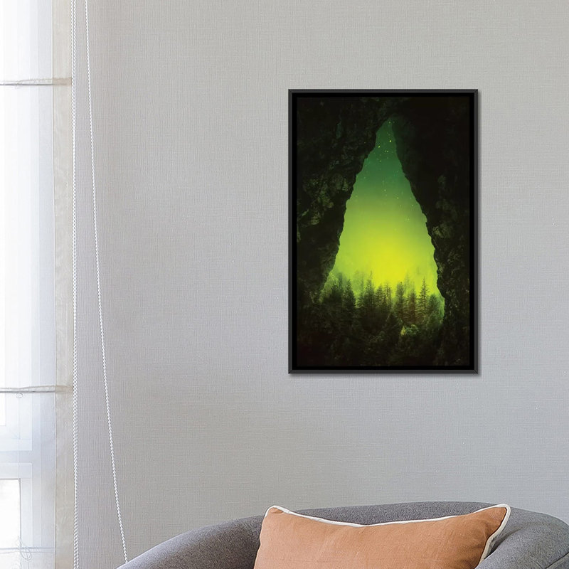 « toxique forest », reproduction d’impression sur toile tendue, H 26 po x l 18 po x P 1,5 po, Toile avec cadre flottant noir
