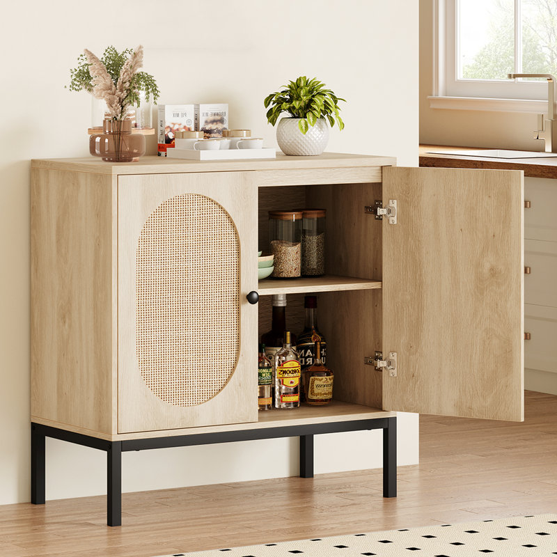 Armoire de rangement avec portes et tablettes Areyona, Beige