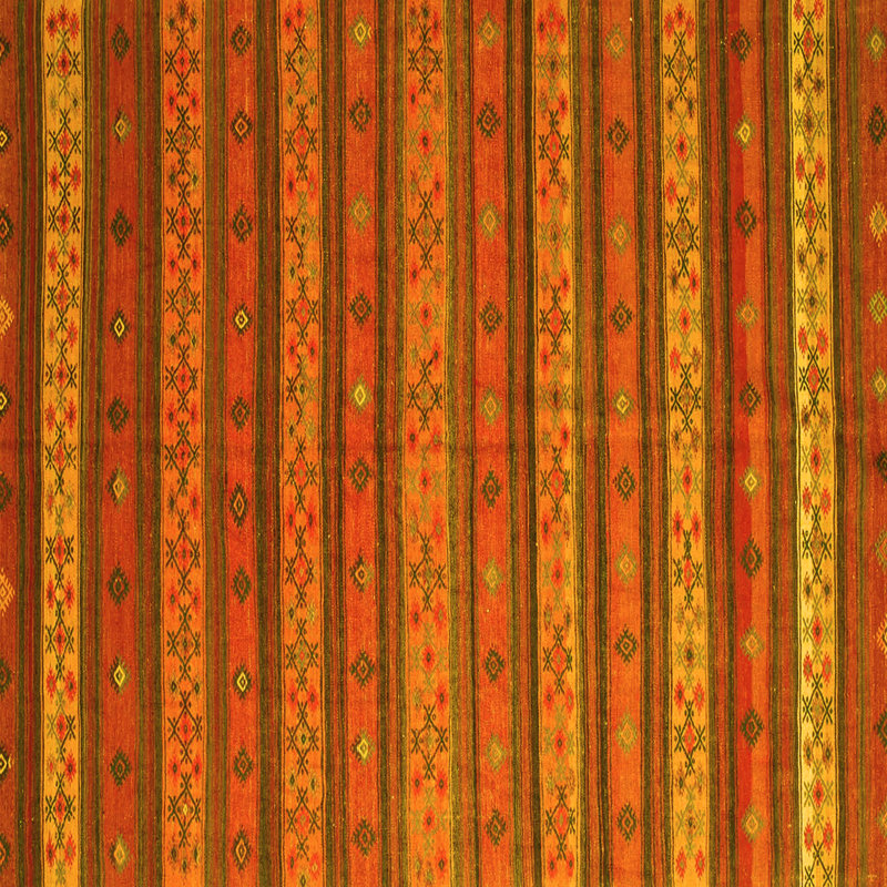 Tapis contemporains jaunes lavables à la machine 839, Carré 5 pi