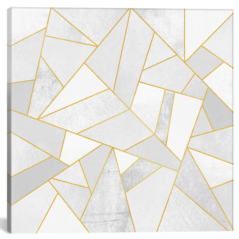 Pierre blanche, impression sur toile tendue, H 26 po x l 26 po x P 1,5 po, Pas de tapis, Toile tendue