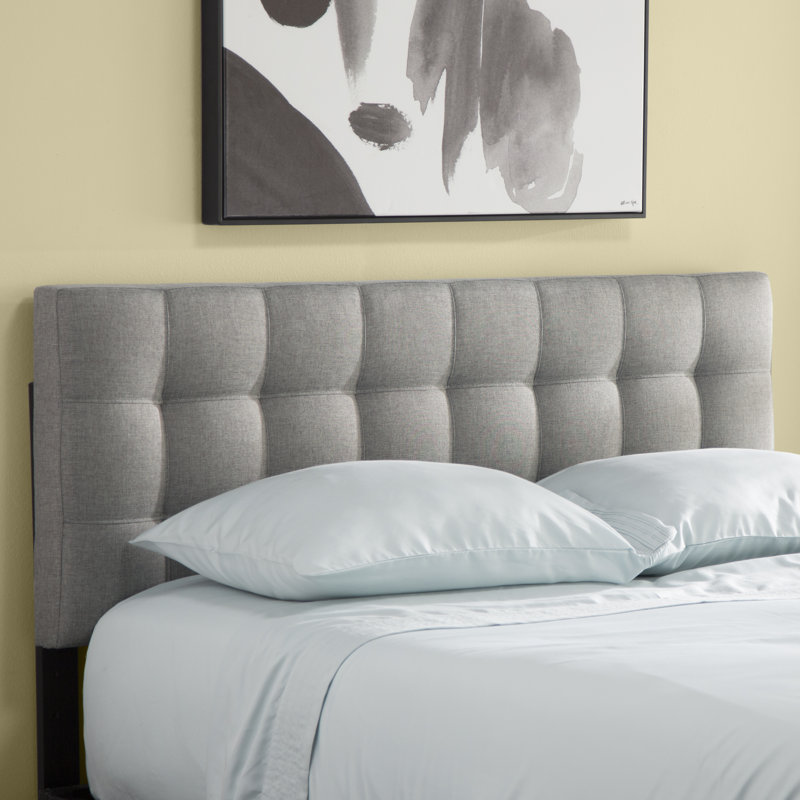 Lily Upholstered Fabric Headboard, Gray, Queen