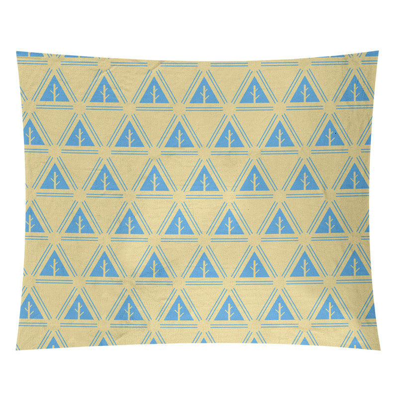 Tapisserie Barbra, H 51 po x l 60 po, Jaune / Bleu ciel
