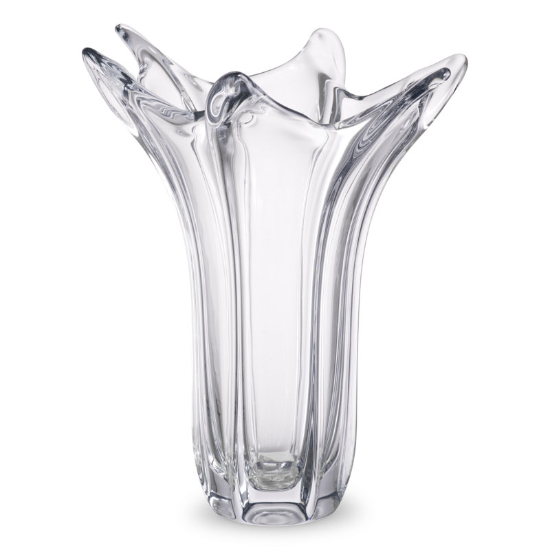 Sutter Handmade Handblown Glass Table Vase, Clear