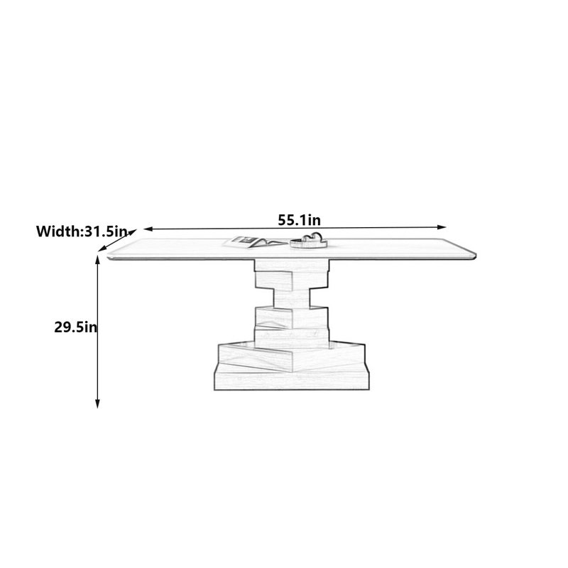 Table d'appoint Mid-Century, H 29,5 po x L 55,1 po x l 31,5 po