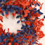 Couronne artificielle 26 pouces à deux tons avec feuilles d'automne pour décoration de l'Action de grâce-673621168