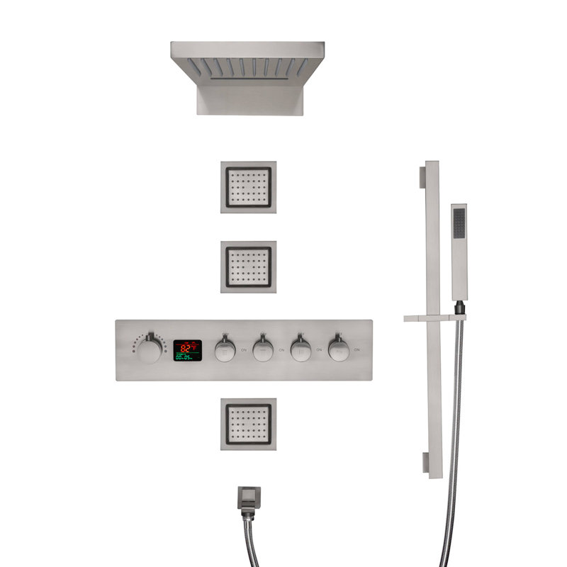 Thermostatic All-In-One Kit with Rough in-Valve, Brushed Nickel