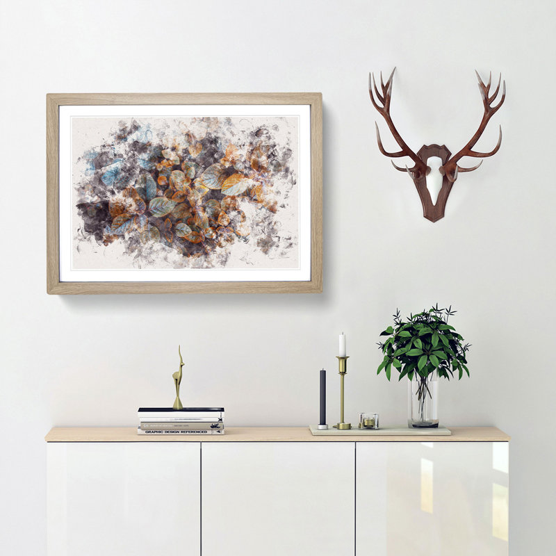 Pretty Leaves - Framed Print, Oak Framed, 62cm H x 87cm W x 2cm D