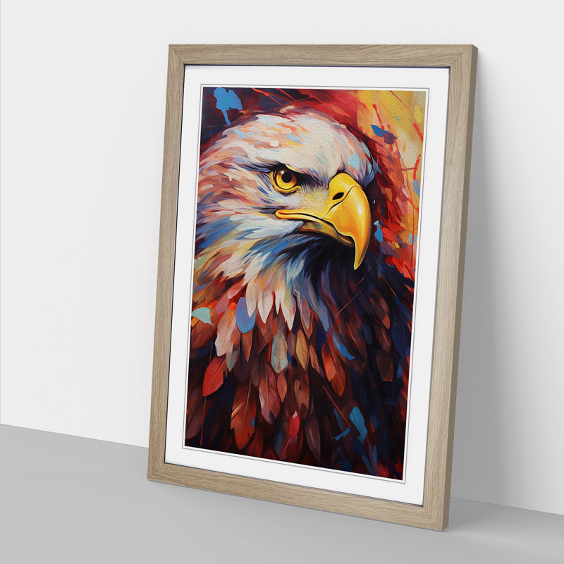 Eagle No.2 - Framed Print, 64cm H x 46cm W, Oak Framed