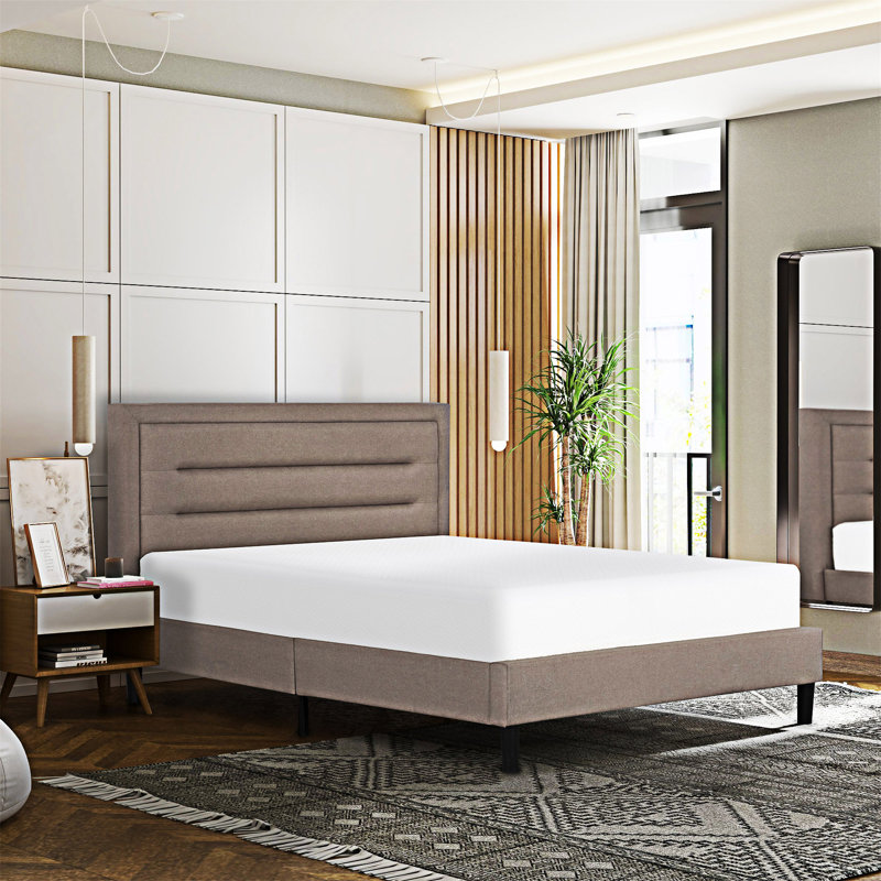 Upholstered Full Size Platm Bed Frame