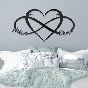 Love Heart - Special Gift Personalize Black Bronze Gold White Unique Metal Custom Wall Decor Accent