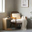 2 pièces Chaise d'appoint Mid-Century moderne avec cadre en bois massif et dossier en rotin