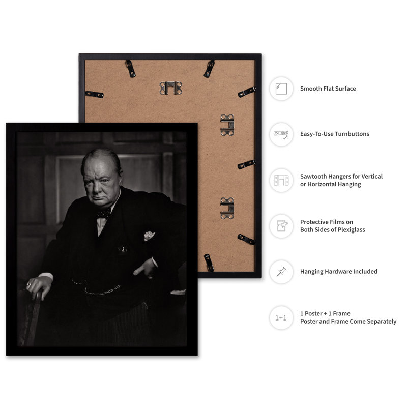 Portrait de Winston Churchill, Black Framed, Poster, 24"H x 32"W