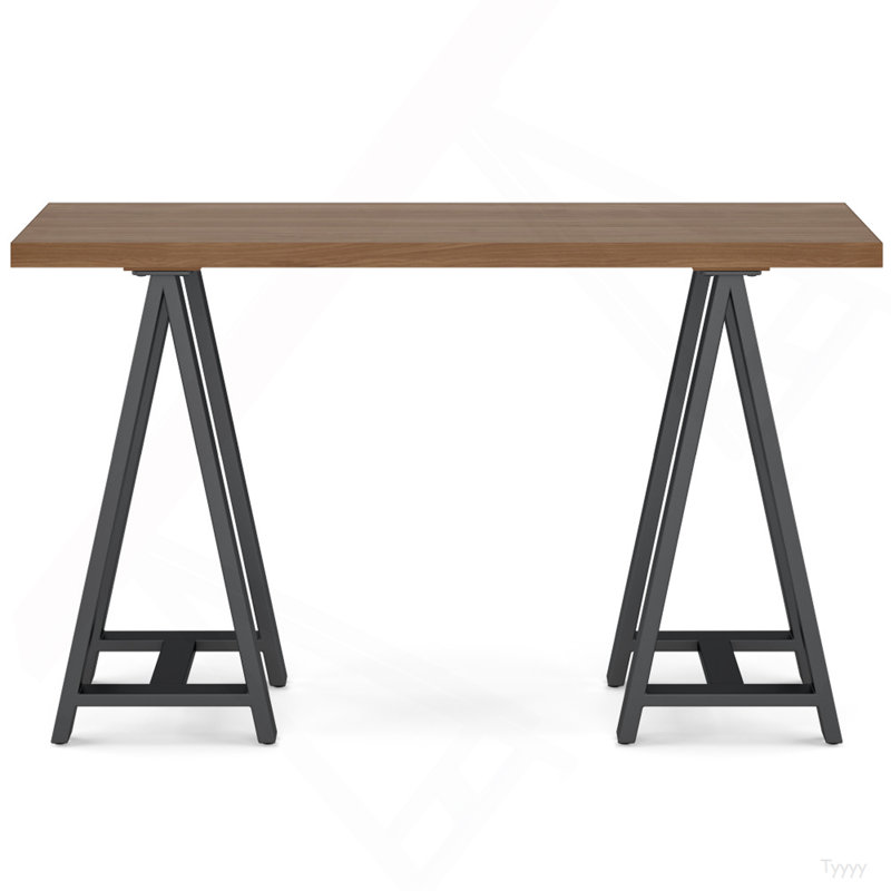Sawhorse - Console en métal et placage de noyer massif - Noyer