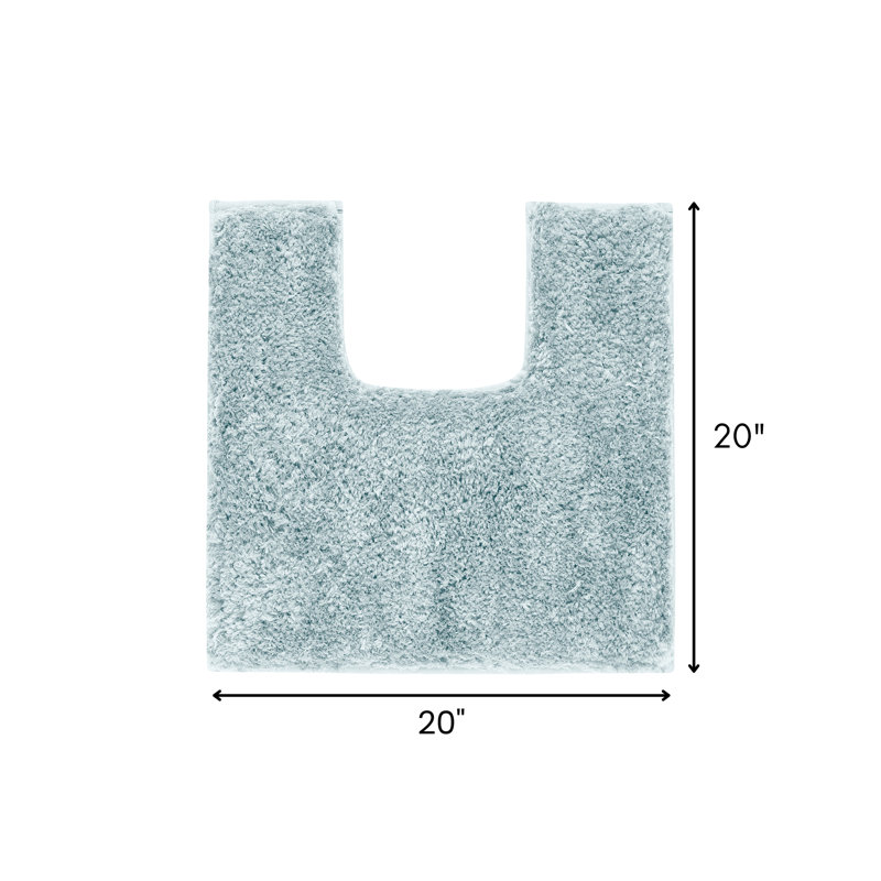 Better Trends 100% Polyester Contour Mat TPR Backing U-shaped Toilet Rug Blue, Blue