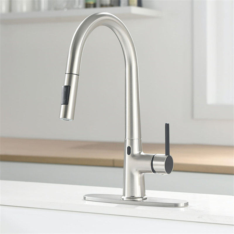 KIKO HOME Pull Out Touchless Kitchen Faucet, Brushed Nickel