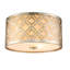 Distressed Silver Flush Ceiling Mount 2 Light Lighting Fixture