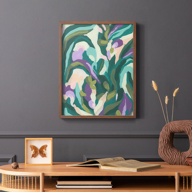 Jungle Wave I, reproduction encadrée - bois massif, Brun, H 28 po x l 22 po
