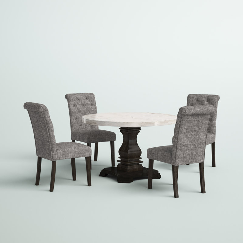 Julian 4-Person Dining Table Set, Gray