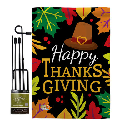 Double Sided 18.5'' H x 13'' W Polyester Thanksgiving Flag Set