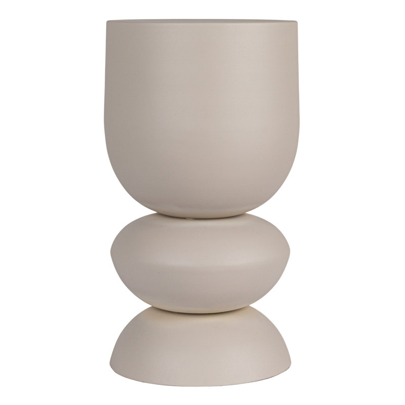 Greenpoint Metal Stacked Bulb Side Table, Beige