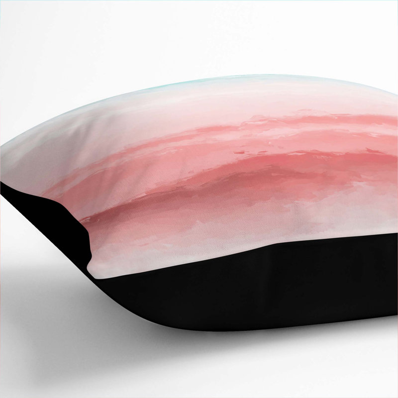 Pink Mountains Cushion with Filling, 55cm H x 55cm W x 20cm D, Black