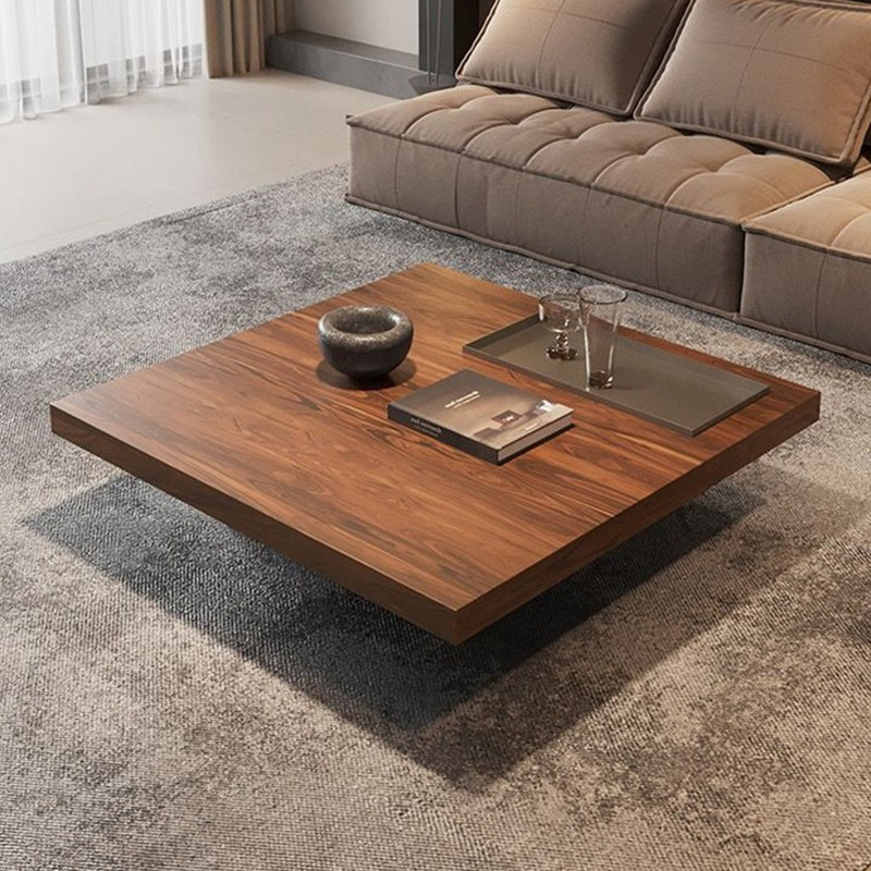 Walnut Solid Wood Square Coffee Table, 11.02" H x 39.37" W x 39.37" D