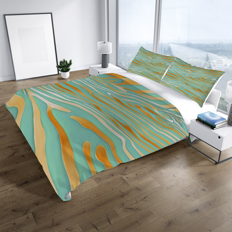 Polyester Abstract Duvet Cover, King Duvet Cover + 2 King Shams