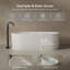 Baignoire de trempage autoportante cannelée à surface solide de 67 po x 29,5 po avec trop-plein et bonde escamotable pour salle de bain MonBlari-120904046