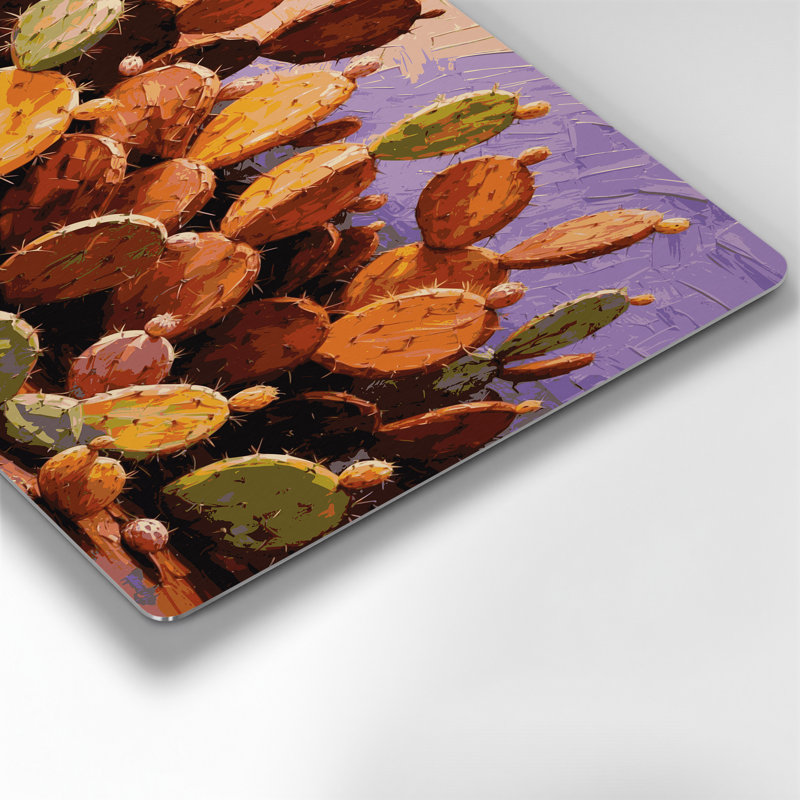 «Southwestern Plants Prickly Pear», art mural brun en métal 177, H 240 po x l 360 po x P 0,05 po
