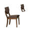 Chaises de salle à manger modernes 2 pièces, noyer, tissu chocolat noir, bois massif, dossier élégant, assise contemporaine rembourrée, placage de noyer, rembourrage, style,