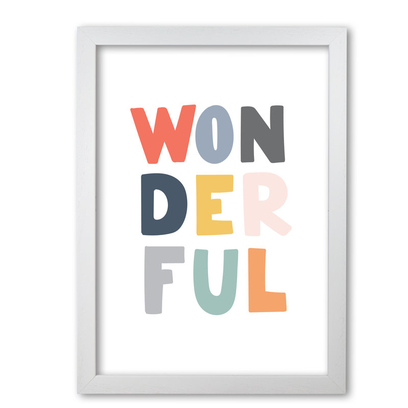 Wonderful - Print, 42 cm H x 30 cm W x 5 cm D, White Grain Frame