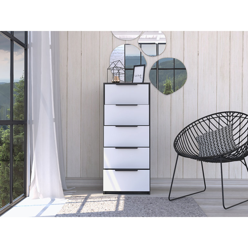 16.23'' W 5 - Drawer Dresser, White