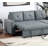 Gray Polyfiber Convertible Sectional Sofa Pull Out Bed Couch Storage Chaise Reversible 2Pc Sectional Living Room Furniture-1717286683-1717286682