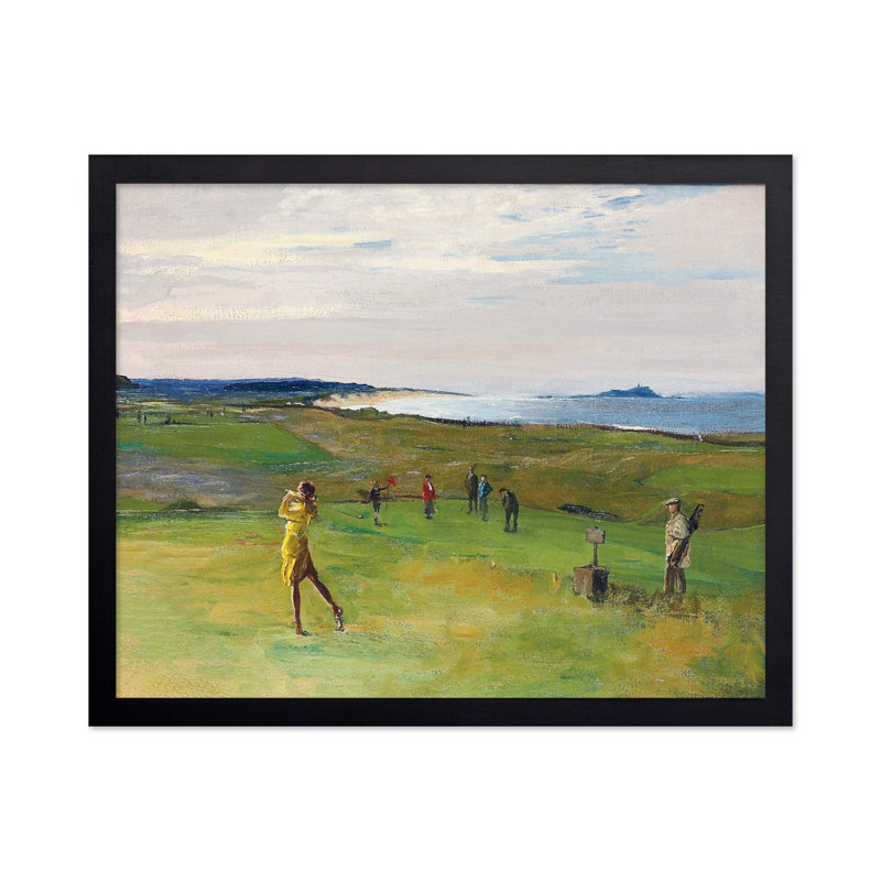 Le terrain de golf, Cadre noir, Affiche, H 18 po x l 24 po